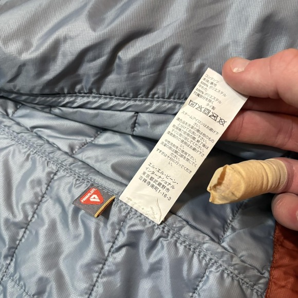 L.L. Bean Packaway Jacket Mens Medium Orange Primaloft Insulated Lightweight Zip - Picture 10 of 14